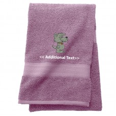 Personalised Dog Custom Embroidered  Terry Cotton Towel