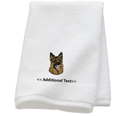 Personalised German Shepherd Custom Embroidered  Terry Cotton Towel