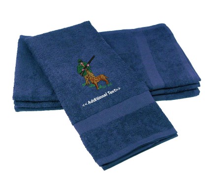 Personalised Hunting Dog Custom Embroidered  Terry Cotton Towel