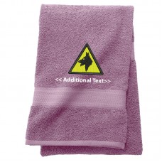 Personalised Warning Dogs Custom Embroidered  Terry Cotton Towel