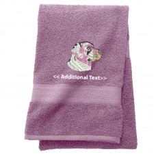 Personalised Dog Custom Embroidered Terry Cotton Towel