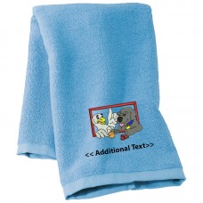 Personalised A Dog and a Duck  Custom Embroidered Terry Cotton Towel
