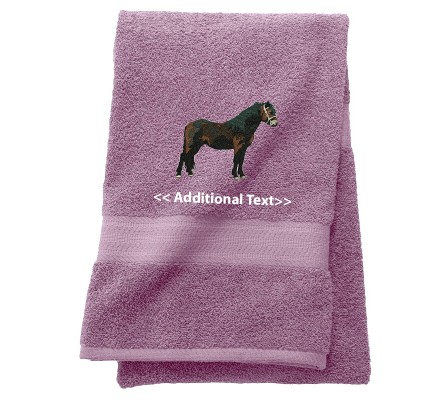 Personalised Horse Large Custom Embroidered  Terry Cotton Towel