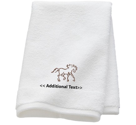 Personalised Horse Custom Embroidered  Terry Cotton Towel