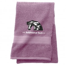 Personalised Horse Custom Embroidered  Terry Cotton Towel