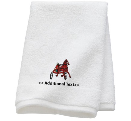 Personalised Horse & Cart Custom Embroidered  Terry Cotton Towel