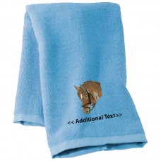 Personalised Horses Head Large Custom Embroidered  Terry Cotton Towel