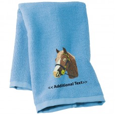Personalised Horse Custom Embroidered  Terry Cotton Towel