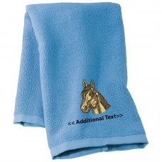Personalised Horse Custom Embroidered  Terry Cotton Towel