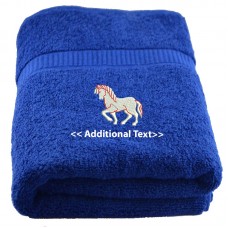 Personalised Horse Custom Embroidered  Terry Cotton Towel