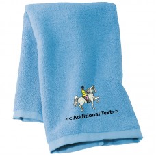 Personalised Horse Rider Custom Embroidered  Terry Cotton Towel