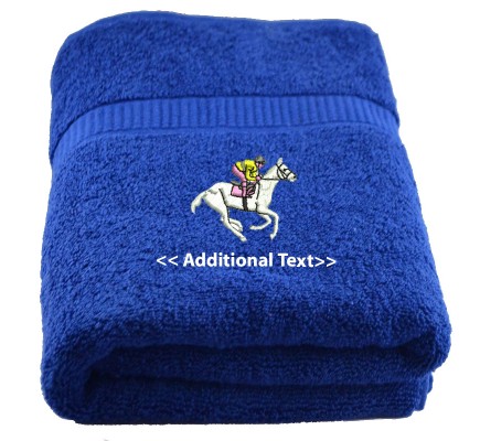 Personalised Horse Rider Custom Embroidered  Terry Cotton Towel