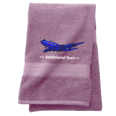 Personalised Plane Custom Embroidered Terry Cotton Towel