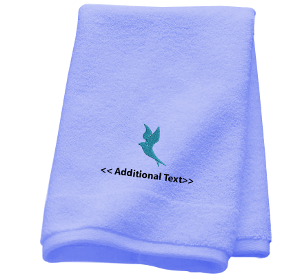 Personalised Bluebird Custom Embroidered Terry Cotton Towel