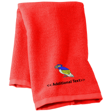 Personalised Bird Custom Embroidered Terry Cotton Towel