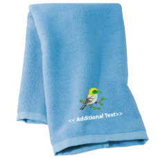 Personalised Bird Custom Embroidered Terry Cotton Towel