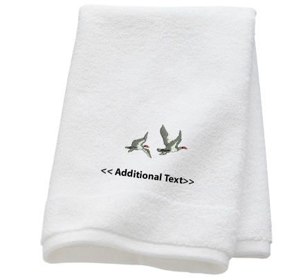 Personalised Birds Custom Embroidered Terry Cotton Towel