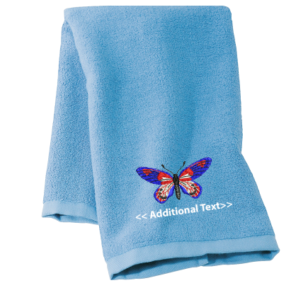 Personalised Butterfly Custom Embroidered Terry Cotton Towel