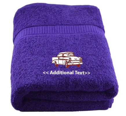 Personalised 60s Car Custom Embroidered Terry Cotton Towel
