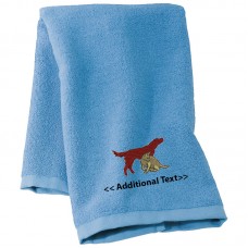 Personalised Cat and a Dog  Custom Embroidered Terry Cotton Towel