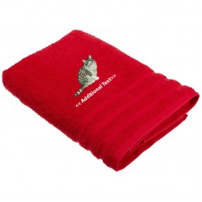 Personalised Cat  Custom Embroidered Terry Cotton Towel