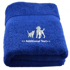 Personalised Cat & Dog Custom Embroidered Terry Cotton Towel