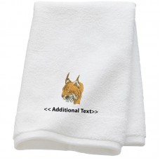 Personalised Wild Cat   Custom Embroidered Terry Cotton Towel