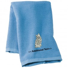 Personalised Cat  Custom Embroidered Terry Cotton Towel