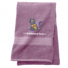 Personalised Cat  Custom Embroidered Terry Cotton Towel