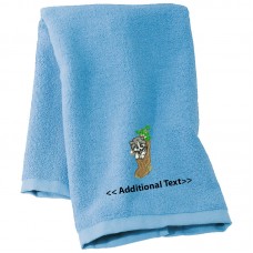Personalised Kitten in a Stocking  Custom Embroidered Terry Cotton Towel