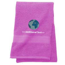 Personalised Globe Custom Embroidered Terry Cotton Towel