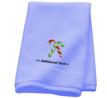Personalised Candy Cane  Seasonal Towels Terry Cotton Towel