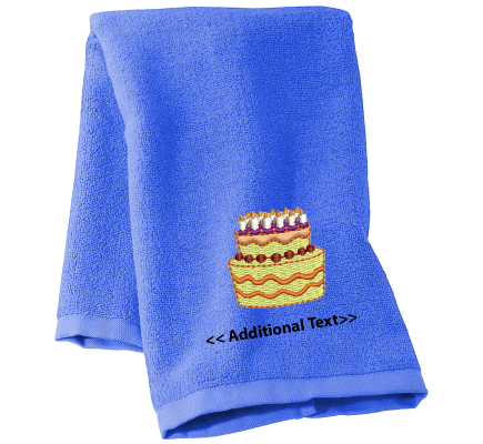 Personalised Birthday Cake Gift Towels Terry Cotton Towel