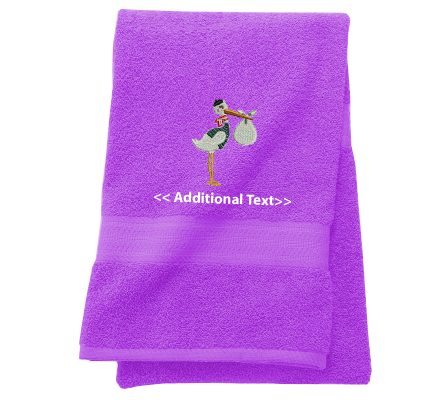 Personalised Stork Custom Embroidered Terry Cotton Towel
