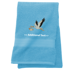 Personalised Stork Custom Embroidered Terry Cotton Towel