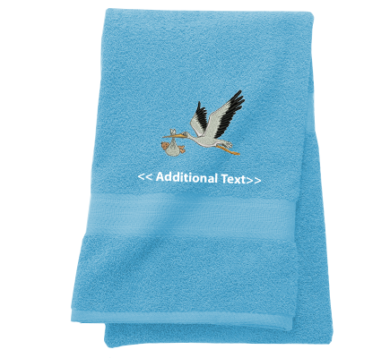 Personalised Stork Custom Embroidered Terry Cotton Towel