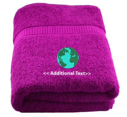 Personalised Earth Custom Embroidered Terry Cotton Towel