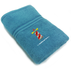 Personalised Lighthouse Custom Embroidered Terry Cotton Towel