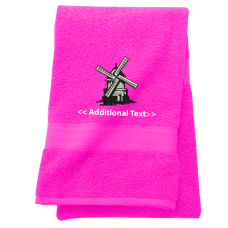 Personalised Windmill Custom Embroidered Terry Cotton Towel