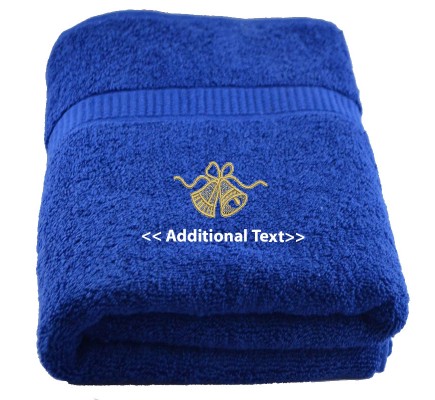 Personalised Wedding Bells Custom Embroidered Terry Cotton Towel