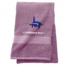 Personalised Plane Custom Embroidered Terry Cotton Towel