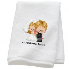 Personalised Twin Face Wedding Towel Terry Cotton Towel