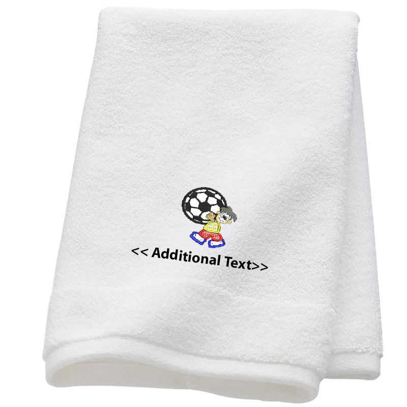 Personalised Boy with Football Sports Towels Terry Cotton Towel