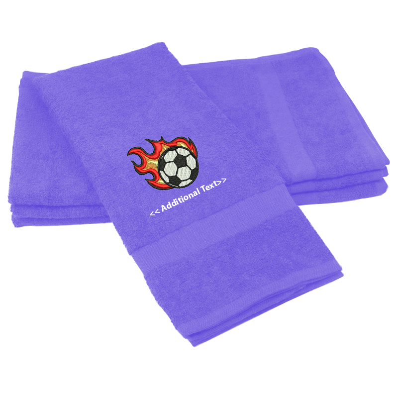 Personalised Flaming Football Sports Towels Terry Cotton Towel